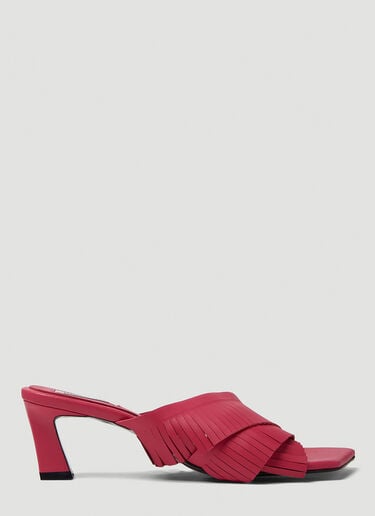 Cross Fringe Heeled Sandals Reike Nen Cross Fringe Heeled Sandals Pink rkn0249004