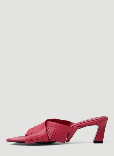 Cross Fringe Heeled Sandals Reike Nen Cross Fringe Heeled Sandals Pink rkn0249004