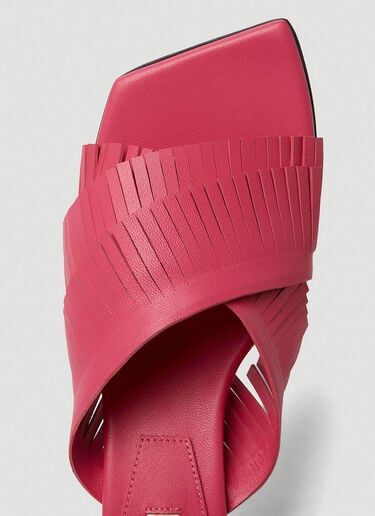 Cross Fringe Heeled Sandals Reike Nen Cross Fringe Heeled Sandals Pink rkn0249004