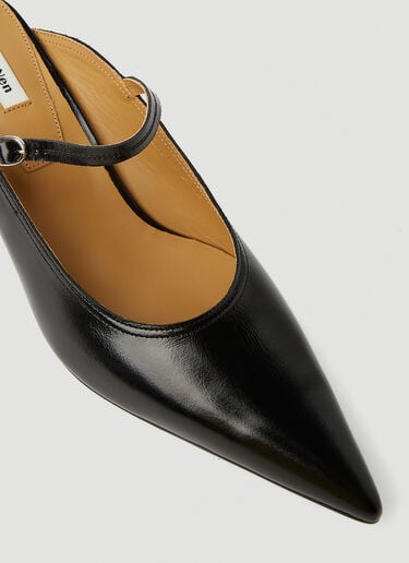 Pointed Mary Jane Kitten Heel Mules Reike Nen Pointed Mary Jane Kitten Heel Mules Black rkn0251002