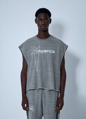 Rick Owens x Champion Logo Motif T-Shirt Grey roc0161001