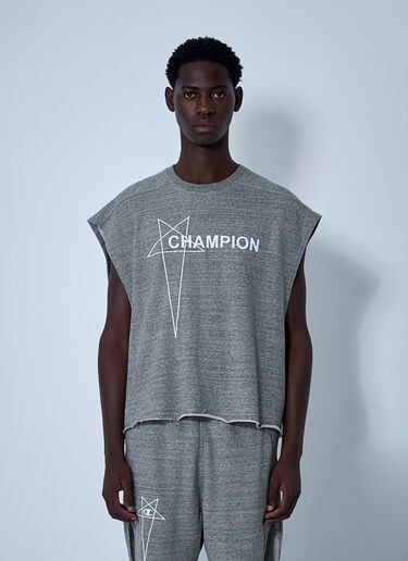 Rick Owens x Champion 로고 모티프 티셔츠 그레이 roc0161001