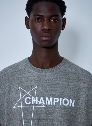 로고 모티프 티셔츠 Rick Owens x Champion 로고 모티프 티셔츠 그레이 roc0161001