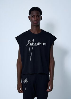 Rick Owens x Champion Logo Motif T-Shirt Black roc0161002