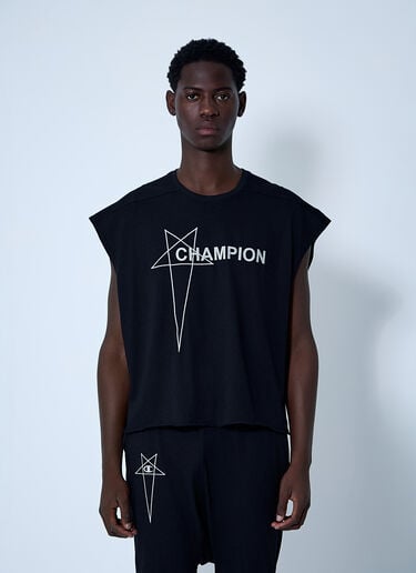 Rick Owens x Champion ロゴモチーフTシャツ ブラック roc0161002