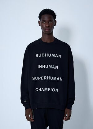 Rick Owens x Champion Text Print Sweatshirt Black roc0161003
