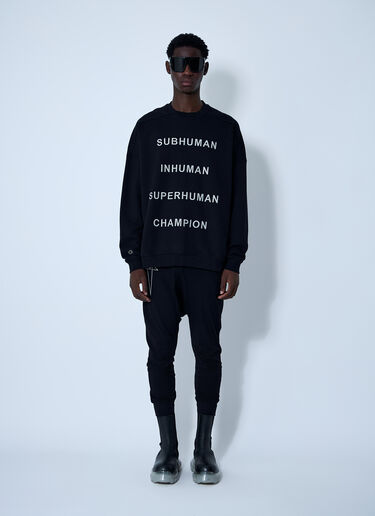 Text Print Sweatshirt Rick Owens x Champion Text Print Sweatshirt Black roc0161003