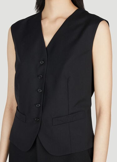 The Row Vega Vest Jacket Black row0251010
