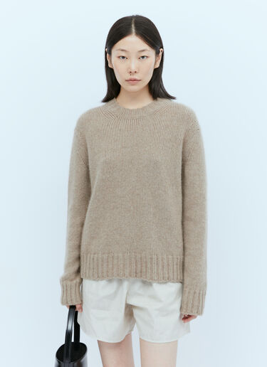 The Row Devyn Cashmere Sweater Beige row0253023