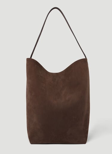 The Row Large N/S Leather Tote Bag Brown row0253043