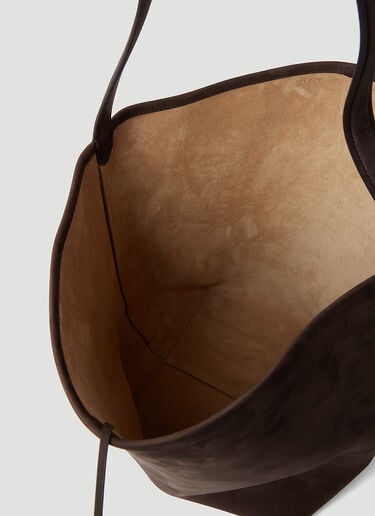 The Row Large N/S Leather Tote Bag Brown row0253043