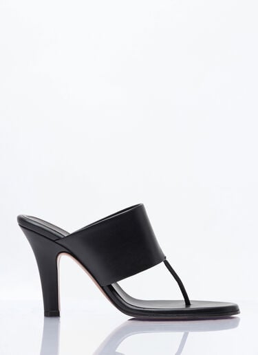 The Row Leather Signum Heel Sandals Black row0258024