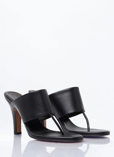 Leather Signum Heel Sandals The Row Leather Signum Heel Sandals Black row0258024