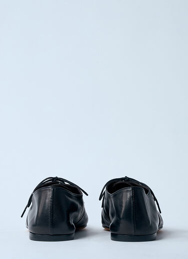 The Row Heredita Leather Lace-Up Shoes Black row0259012