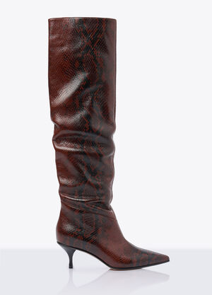 Scarosso Barbara Snake High Boots Brown scr0258004