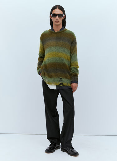 Distressed Oversized Mohair Sweater Song for the Mute Distressed Oversized Mohair Sweater Green sfm0154004