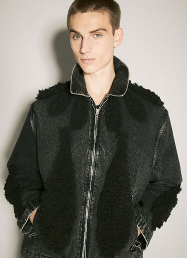 Song for the Mute Zip-Up Denim Jacket Black sfm0158013