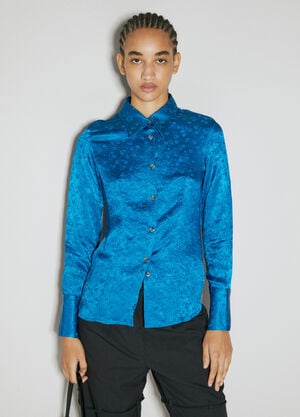 Song for the Mute Crinkle Fitted Shirt Blue sfm0254004