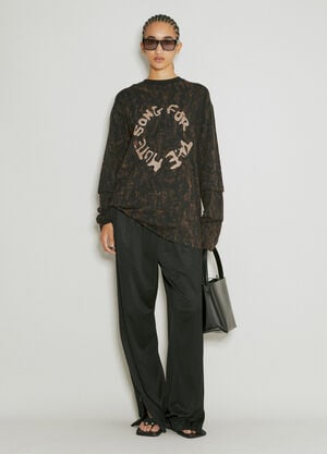 Song for the Mute Distressed Logo Print Sweatshirt Brown sfm0254007