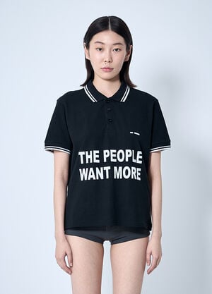 Sia Arnika Text Print Polo Shirt Black sia0260006