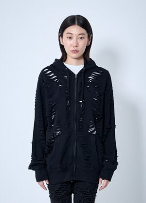 Sia Arnika Slit Zip-Up Hooded Sweatshirt Black sia0260010