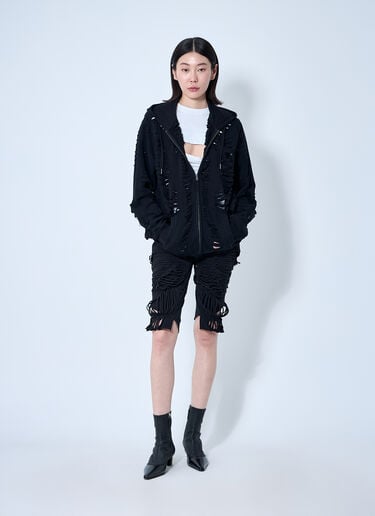 Sia Arnika Slit Zip-Up Hooded Sweatshirt Black sia0260010