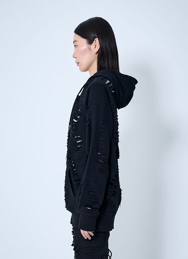 Slit Zip-Up Hooded Sweatshirt Sia Arnika Slit Zip-Up Hooded Sweatshirt Black sia0260010