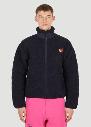 Sky High Farm Workwear Quilted Fleece Zip Jacket Navy skh0350008