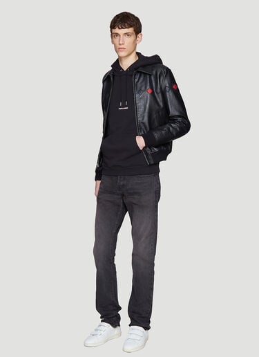 Saint Laurent 후드 로고 스웨트셔츠 블랙 sla0136018