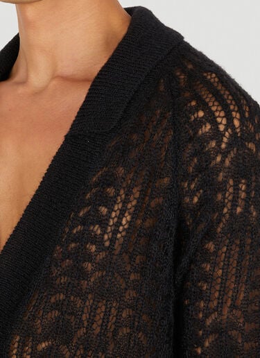 Lace Knit Cardigan Saint Laurent Lace Knit Cardigan Black sla0149011