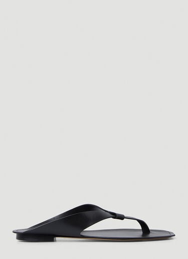 Isla Flat Sandals Saint Laurent Isla Flat Sandals Black sla0149036
