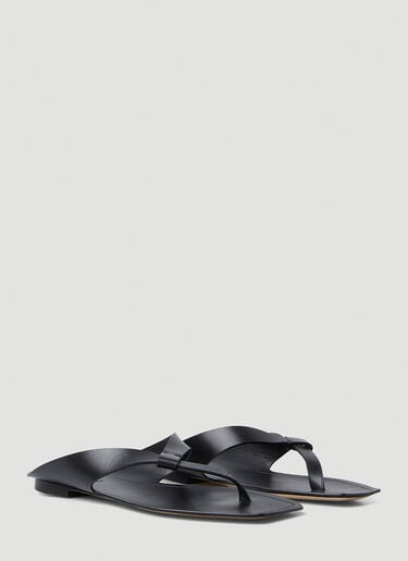 Isla Flat Sandals Saint Laurent Isla Flat Sandals Black sla0149036