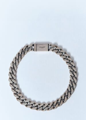 Saint Laurent Curb Chain Necklace Silver sla0149086