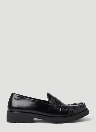 Saint Laurent Logo Plaque Loafers Black sla0151056