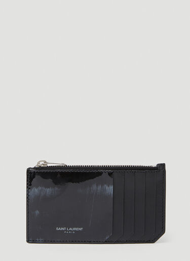 페인티드 집 탑 카드홀더 Saint Laurent 페인티드 집 탑 카드홀더 블랙 sla0151085