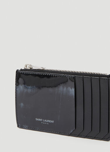 페인티드 집 탑 카드홀더 Saint Laurent 페인티드 집 탑 카드홀더 블랙 sla0151085