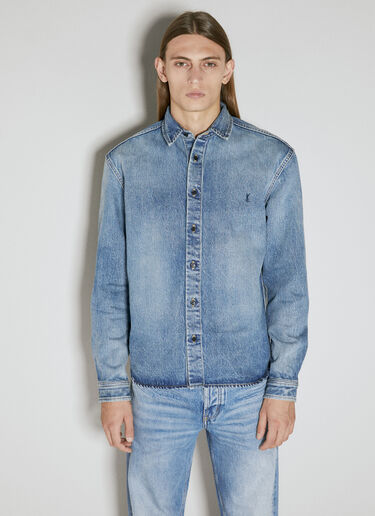 Saint Laurent Relaxed Denim Overshirt Light Blue sla0154005