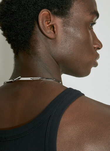 Plaque Chain Necklace Saint Laurent Plaque Chain Necklace Silver sla0154069