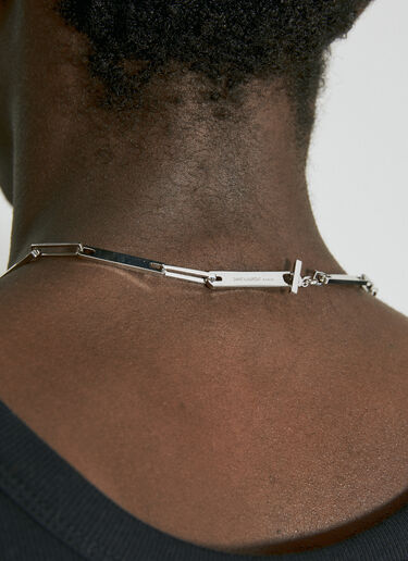 Plaque Chain Necklace Saint Laurent Plaque Chain Necklace Silver sla0154069
