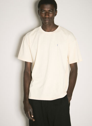 Cassandre Piqué T-Shirt Saint Laurent Cassandre Piqué T-Shirt Cream sla0156017