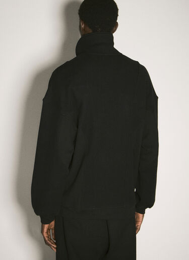 Saint Laurent 로고 자수 하프 지퍼 맨투맨 블랙 sla0156019