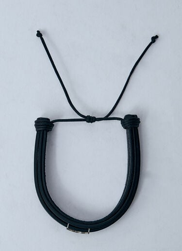 Saint Laurent Cassandre Multi-Strand Bracelet Black sla0159018