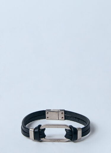 Saint Laurent オーバルリングブレスレット ブラック sla0159019