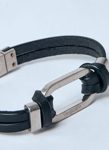 Saint Laurent オーバルリングブレスレット ブラック sla0159019