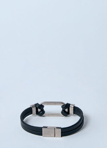Saint Laurent オーバルリングブレスレット ブラック sla0159019