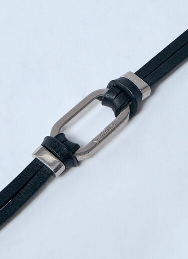 Saint Laurent オーバルリングブレスレット ブラック sla0159019