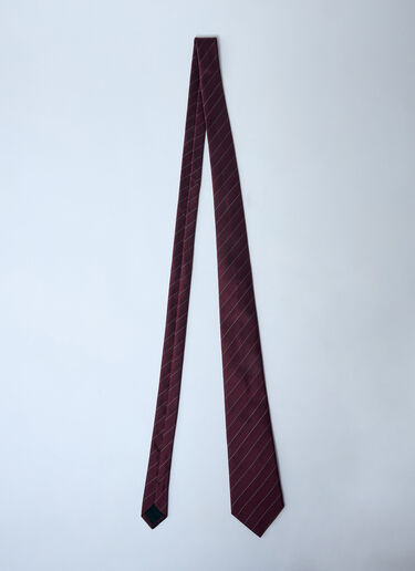 Stripe Silk Satin Tie Saint Laurent Stripe Silk Satin Tie Brown sla0159021