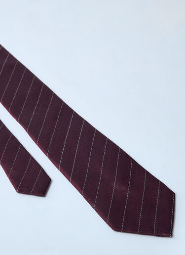Stripe Silk Satin Tie Saint Laurent Stripe Silk Satin Tie Brown sla0159021