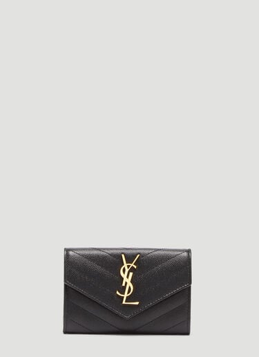 Logo Plaque Envelope Wallet Saint Laurent Logo Plaque Envelope Wallet Black sla0233066