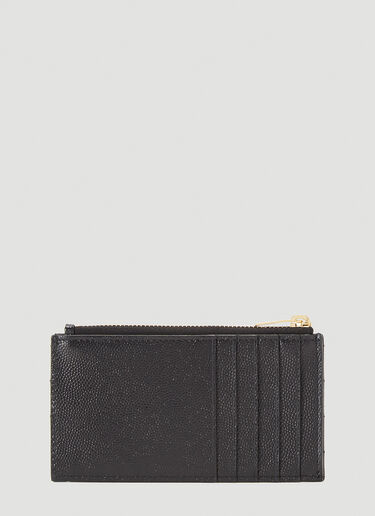 徽标铭牌细纹粒面皮革钱包 Saint Laurent 徽标铭牌细纹粒面皮革钱包 黑 sla0240028